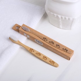 Зубная щётка для детей, бамбук «Панды», 15 × 2 × 1,5 см
