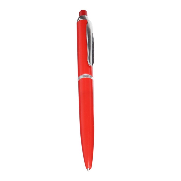Ручка шариковая автоматическая Лого, корпус красный, стержень синий