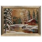 E012-30x40 Painting of the tapestry "the Hut in winter forest" (35x45) E012-30x40 Painting of the tapestry "the Hut in winter forest" (35x45)