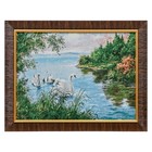 W066-30x40 Painting of the tapestry "the Swan family in the pond" (35x45) W066-30x40 Painting of the tapestry "the Swan family in the pond" (35x45)
