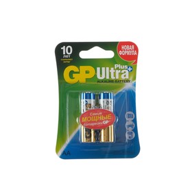 Батарейка алкалиновая GP Ultra Plus, AA, LR6-2BL, 1.5В, блистер, 2 шт. 4857385