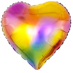 Шар фольгированный 18" «Радужные блики», сердце, градиент, разноцветный в Донецке