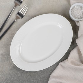 Блюдо фарфоровое «Каресса», 25×18 см, цвет белый