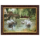 Y027-30x40 Painting of the tapestry "Swans in the village pond" (35x45) Y027-30x40 Painting of the tapestry "Swans in the village pond" (35x45)