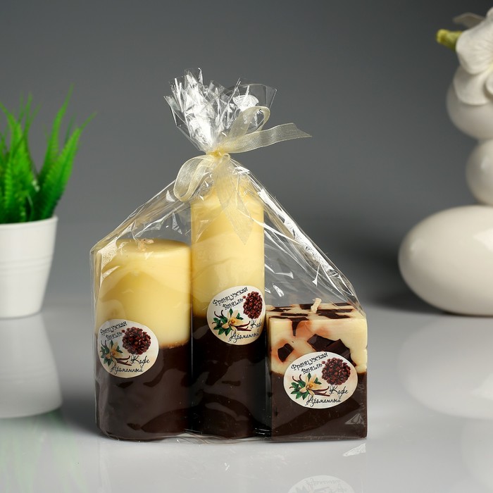 Набор свечей ароматических "Ваниль- кофе" 3 шт - фото 798486179