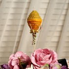 Свеча из вощины "Яйцо" на палочке, медово- жёлтая, с декором - фото 6987344
