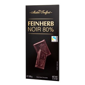 Тёмный шоколад Maitre Truffout, 80% какао-бобов, 100 г
