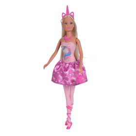 Набор: кукла «Штеффи» в розовом платье, с единорогом 29 см