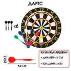 Дартс большой, d=43 см (+ 6 дротиков, 14см ), микс Дартс большой, d=43 см (+ 6 дротиков, 14см ), микс