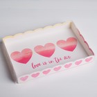 Коробка для кондитерских изделий с PVC-крышкой «Love is in the air», 22 × 15 × 3 см 4711932 - фото 3535965