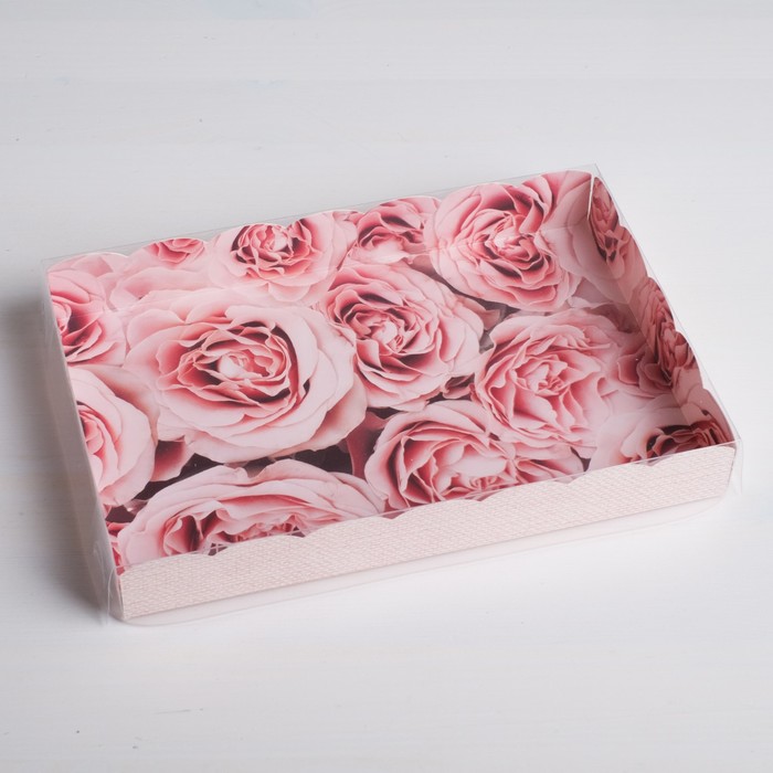 Коробка для кондитерских изделий с PVC-крышкой My best wishes, 22 × 15 × 3 см (5 шт)