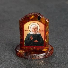 The icon of brass and amber "Matrona of Moscow"
