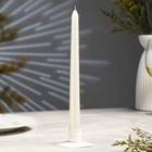 Свеча античная, 2,3х 25 см, лакированная, белый металлик - фото 4549618