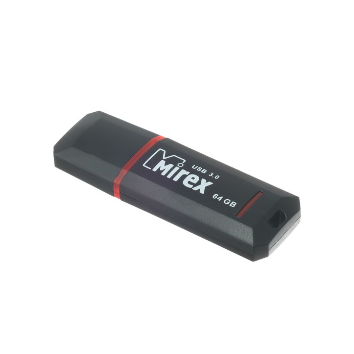 Флешка Mirex KNIGHT BLACK, 64 Гб, USB3.0, чт до 140 Мб/с, зап до 40 Мб/с, черная