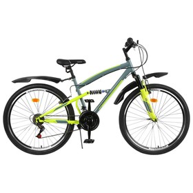 Велосипед 26" Progress Sierra  FS, цвет серый/зеленый, размер 16"