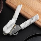 Нож консервный Доляна «Мрамор», 18 см, ручки soft-touch, цвет серый - фото 6524377