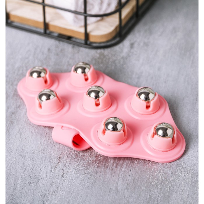 Набор: повязка для головы и роликовый массажёр «Мрр», розовый, 19 х 8,5 см - фото 798496600