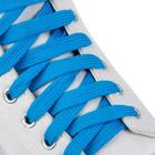 Шнурки для обуви, пара, плоские, 9 мм, 120 см, цвет голубой - фото 4242884