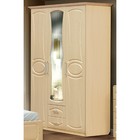 Шкаф 3-х дверный «Венеция 1» с 2-мя ящиками и зеркалом, цвет дуб молочный / дуб выбеленный - фото 127166065