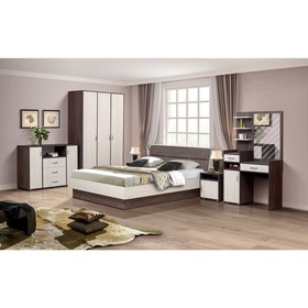 Спальня «Венеция 9», кровать 140 × 200 см, шкаф 3-х дверный, 2 тумбочки, комод, стол туалетный