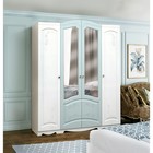 Шкаф 4-х дверный «Венеция 4» с 2-мя зеркалами, цвет белый / арктик матовый / деним матовый - фото 130742680