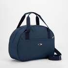 Сумка дорожная на молнии, наружный карман, крепление для чемодана, цвет синий - фото 7156970