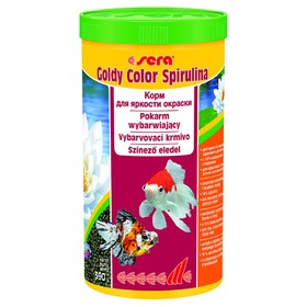 Корм Sera Goldy Color Spirulina для золотых рыб, в гранулах, 1 л, 390 г