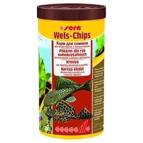 Корм Sera Wels Chips для сомов прилипал, 1000 мл, 380 г