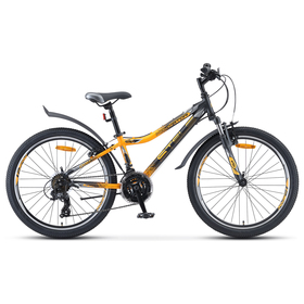 Велосипед 24" Stels Navigator-410 V, V010, цвет чёрный/жёлтый, размер рамы 12"