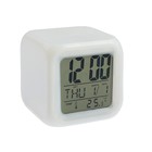 Alarm clock LuazON LB-03, date, temperature, plastic housing, white