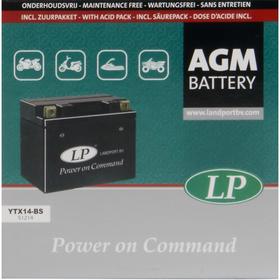 Аккумуляторная батарея Landport YTX14-BS, 12В, 12 Ач, прямая (+ -) 4950958
