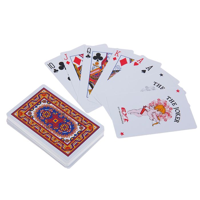 Карты игральные пластиковые Casino, 54 шт., 30 мкм, 8,8 × 5,7 см, пластиковая коробка, микс