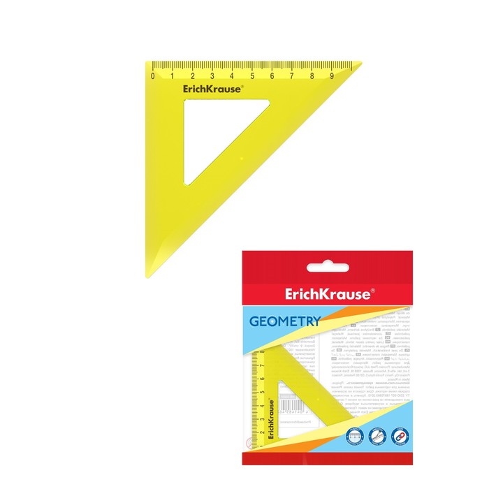 Треугольник 45°/9 см ErichKrause "Neon" желтый, в флоупаке