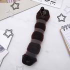 Валик с креплением и резинкой для создания пучка 4*21см, цвет коричневый (6 шт) - фото 801904963