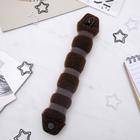 Валик с креплением и резинкой для создания пучка, 5х22,5 см, коричневый (6 шт) - фото 802302844