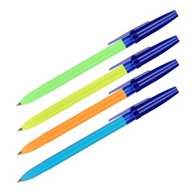 Ручка шариковая Стамм "Оптима" Neon, узел 0.7 мм, стержень 134 мм, чернила синие на масляной основе, микс