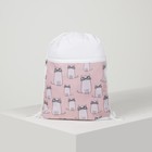 7926 П600/Д Сумка-мешок для обуви 34*1*45, н/карман на молнии, белый/ коты 7926 П600/Д Сумка-мешок для обуви 34*1*45, н/карман на молнии, белый/ коты