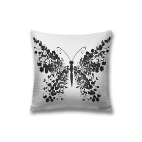 Наволочка декоративная «Черная бабочка», размер 45 х 45 см, вшитая молния
