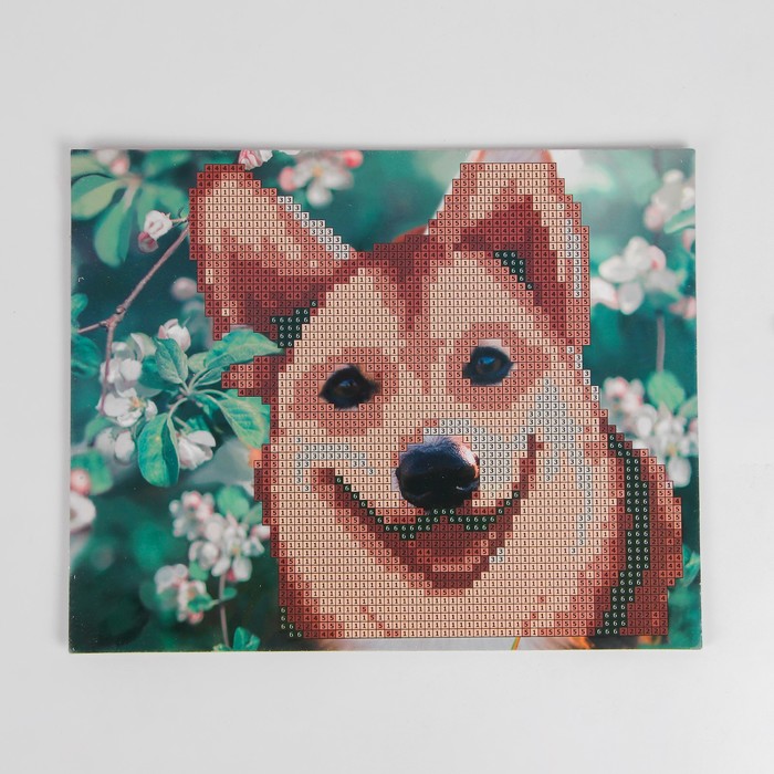 Алмазная мозаика с частичным заполнением «Милый щенок», 20х25 см. Набор для творчества - фото 849191