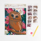 Алмазная мозаика с частичным заполнением «Любопытная совушка», 20 х 25 см. Набор для творчества - фото 799400920