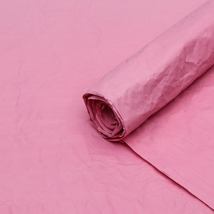 Бумага упаковочная перламутровая "Эколюкс", розовая, 0,7 x 5 м - фото 800096056
