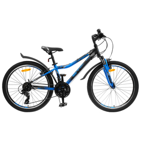 Велосипед 24" Stels Navigator-410 V, V010, цвет чёрный/синий, размер рамы 12"