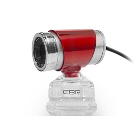 Веб-камера CBR CW 830M Red, 0.3 МП, 640х480, USB 2.0, микрофон, красная