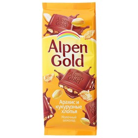 Шоколад Alpen Gold 85г(90г)/мол/арахис и кукуруз.хлопья
