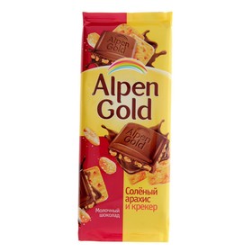 Шоколад Alpen Gold 85-90г/мол/соленый арахис и крекер ***