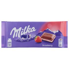 Шоколад молочный Milka, клубничный йогурт, 100 г