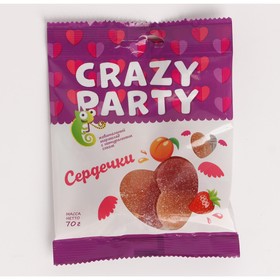 Мармелад жевательный Crazy Party "Сердечки", 70 г 8073391