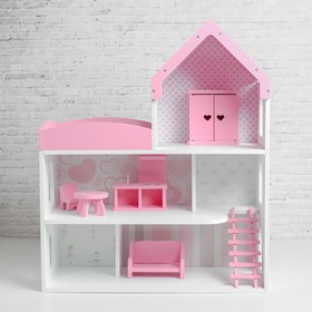 Кукольный дом «Мармелад» с обоями и набором мебели