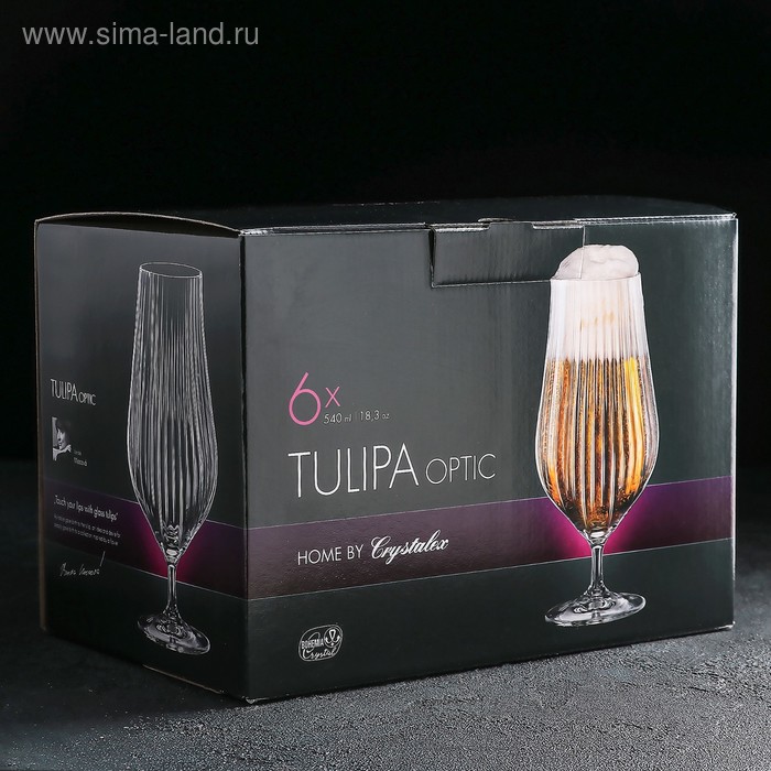 Набор бокалов для пива Tulipa Optic 6шт 540мл CR540106TO