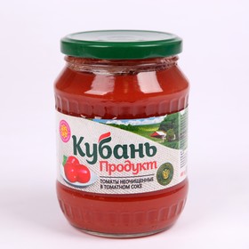 Томаты неочищенные в томатном соке КУБАНЬ ПРОДУКТ ст.б. 680гр*12 8067090